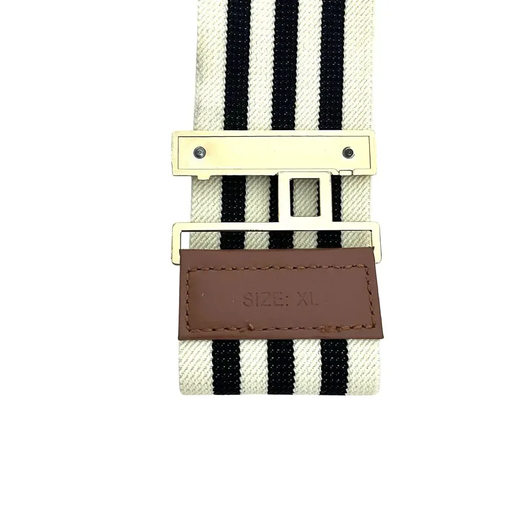 Vintage Wide Striped Belt: 70s, 80s, 90s